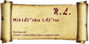 Miklóska Léna névjegykártya